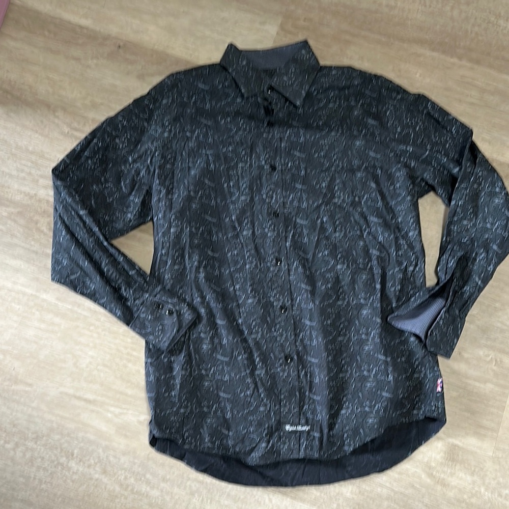 English Laundry Black Patterned Button-Up Shirt. Size 16 1/2